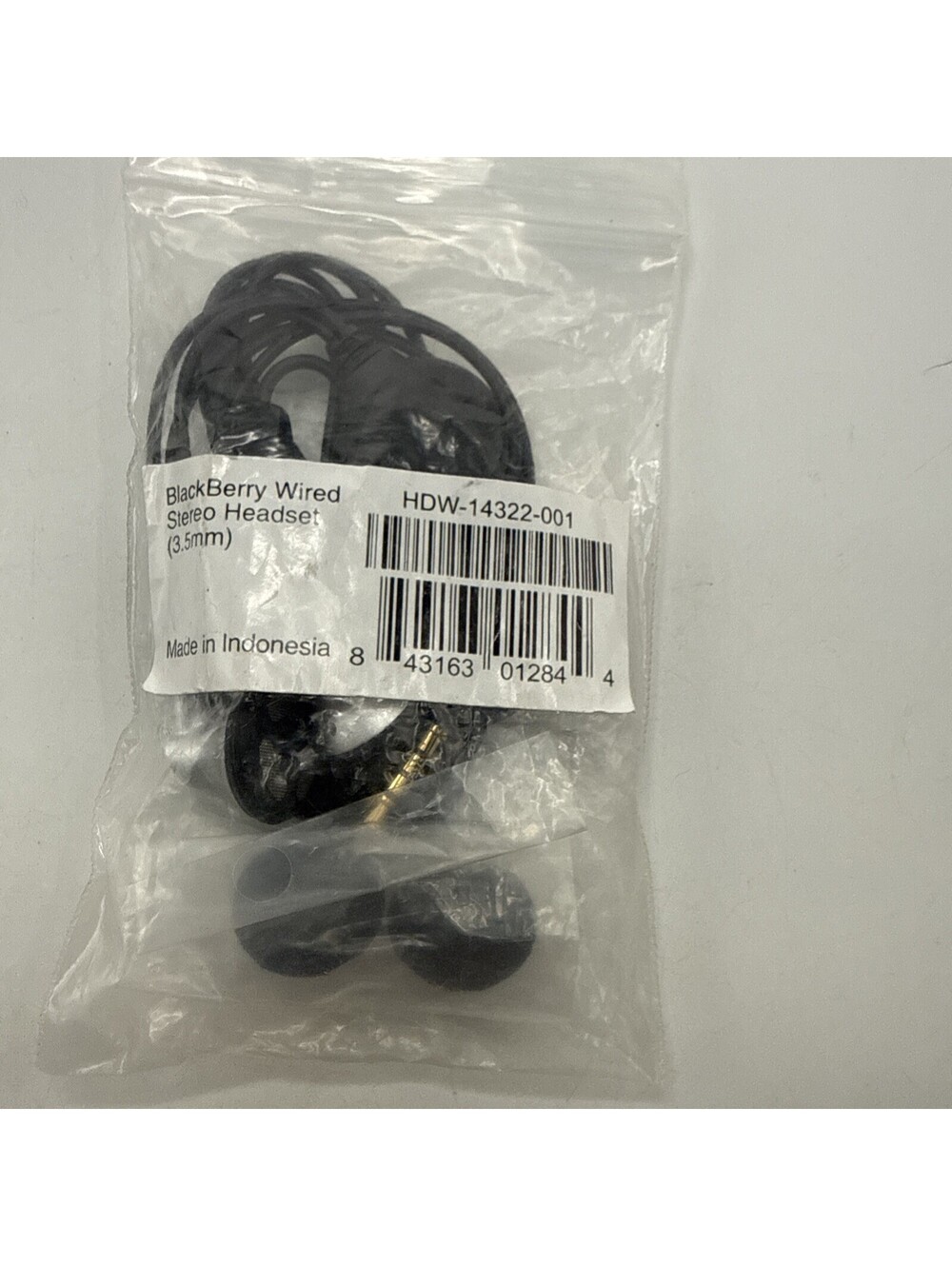 BlackBerry HDW‑14322‑001 Headphones Earset In‑Ear 3.5 mm Wired Headset Black